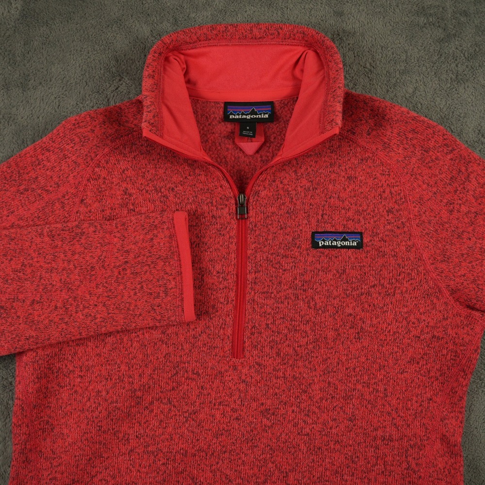 Patagonia Better Sweater 1/4 Zip Fleece Pullover Womens Small Orange Heather